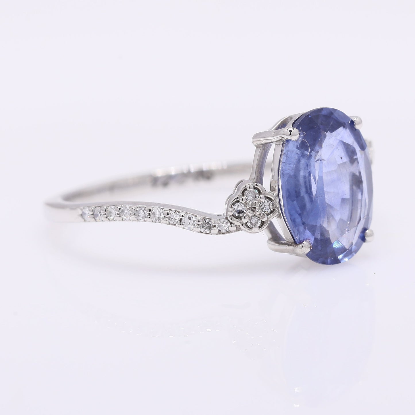 2.10 Ct Oval Mixed Cut Natural Sapphire 950 Platinum Ring