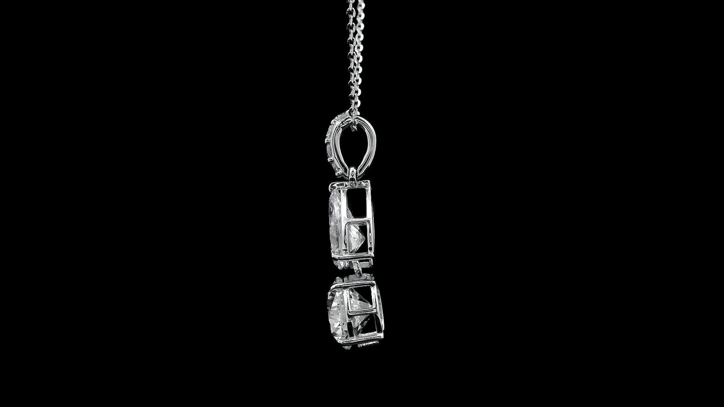 3.00 Carats Lab Grown Diamond 14K Gold Pendant