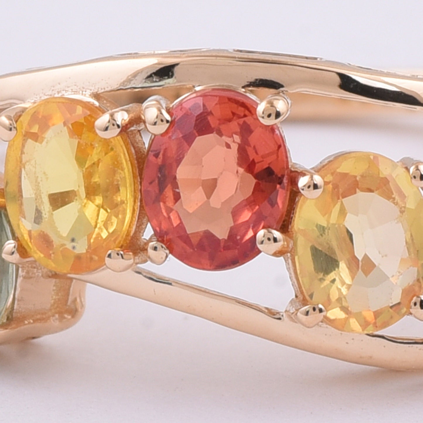 2.03 Ct Oval Natural Multi-Coloured Sapphire 14K Gold Ring