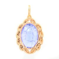 6.38 Ct Oval Mixed Cut Natural Tanzanite 14K Gold Pendant