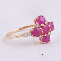 2.34 Ct Round Natural Ruby 14K Gold Ring