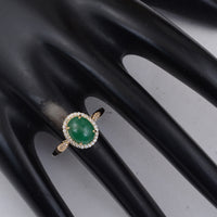 1.96 Ct Oval Emerald 9K Gold Ring