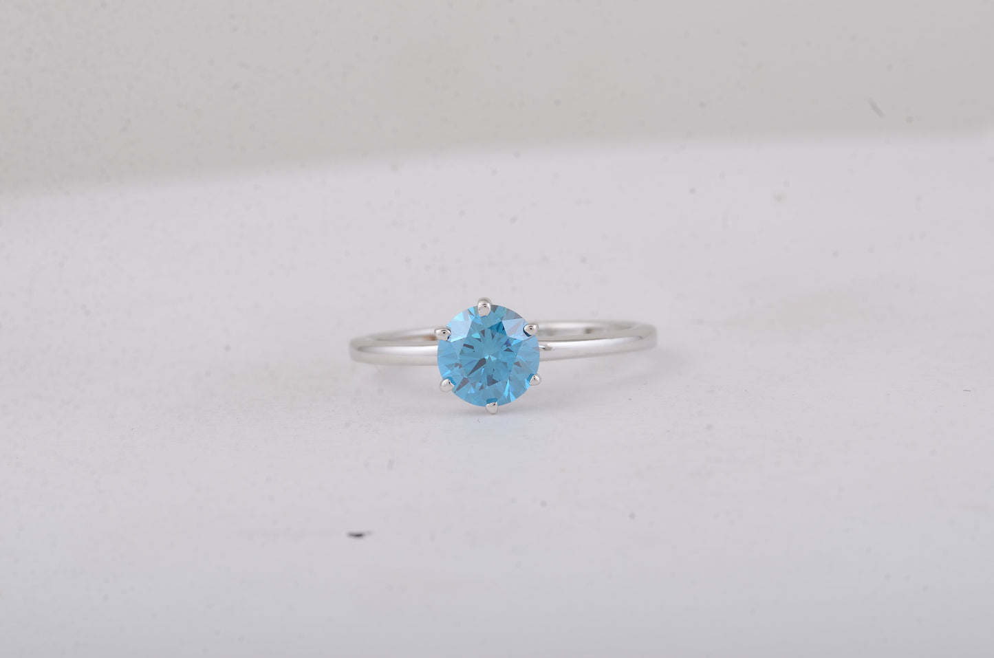 1.13 Carats Blue Lab Grown Diamond 14K Gold Ring