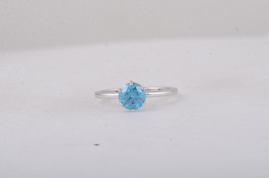 1.13 Carats Blue Lab Grown Diamond 14K Gold Ring