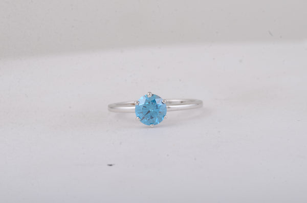 1.13 Carats Blue Lab Grown Diamond 14K Gold Ring