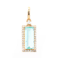 0.99 Ct Rectangle Step Cut Natural Emerald 14K Gold Pendant