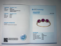 1.11 Ct Round Natural Ruby 14K Gold Ring