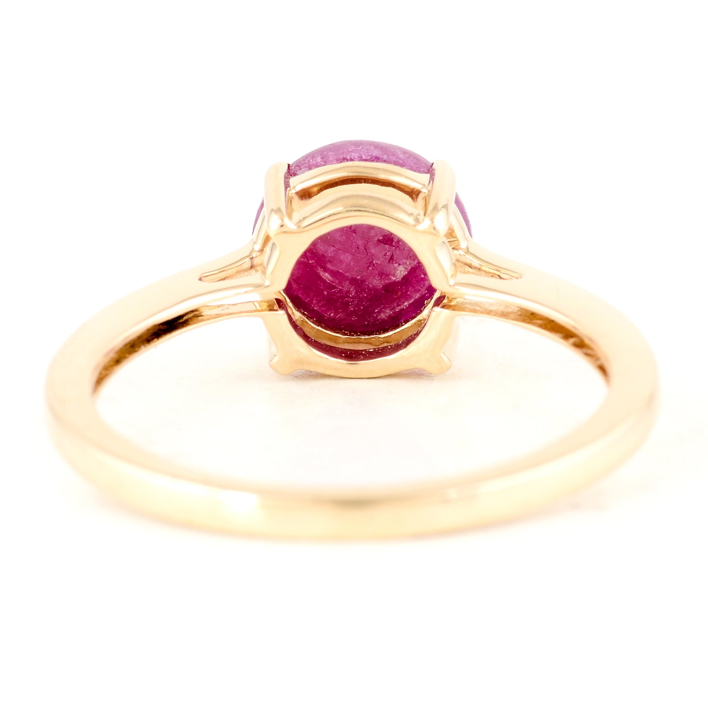 2.81 Ct Round Mixed Cut Natural Corundum Ruby 14K Gold Ring