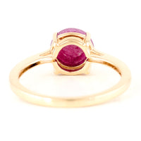 2.81 Ct Round Mixed Cut Natural Corundum Ruby 14K Gold Ring