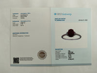 1.77 Ct Oval Mixed Cut Natural Ruby 950 Platinum Ring