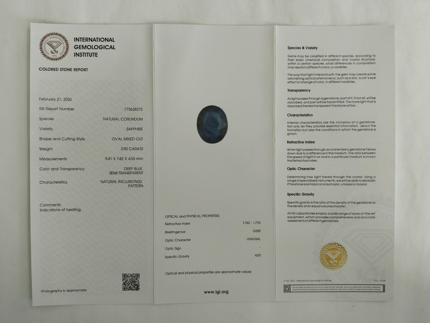 2.9 Natural Corundum Sapphire Oval Mixed Cut Gemstone