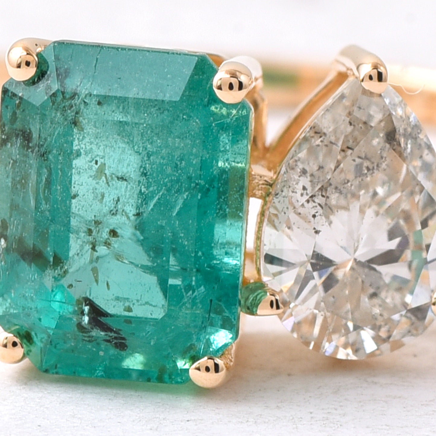 1.91 Ct Octagon Step Cut Natural Emerald 14K Gold Ring