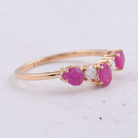 1.14 Ct Pear Natural Ruby 14K Gold Ring