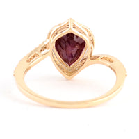 2.52 Ct Pear Mixed Cut Natural Corundum Ruby 14K Gold Ring