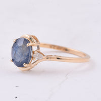1.94 Ct Oval Natural Sapphire 14K Gold Ring