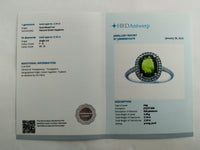 2.40 Ct Oval Mixed Cut Natural Green Sapphire 950 Platinum Ring