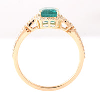 1.82 Ct Octagon Step Cut Natural Emerald 14K Gold Ring