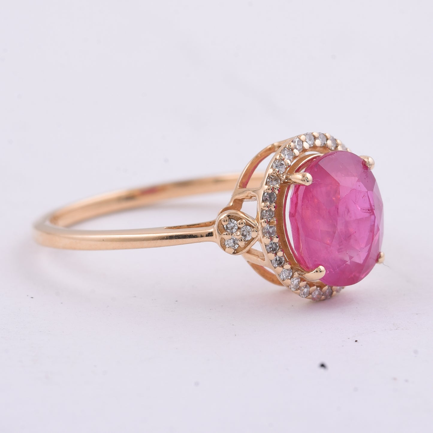 2.78 Ct Oval Natural Ruby 14K Gold Ring