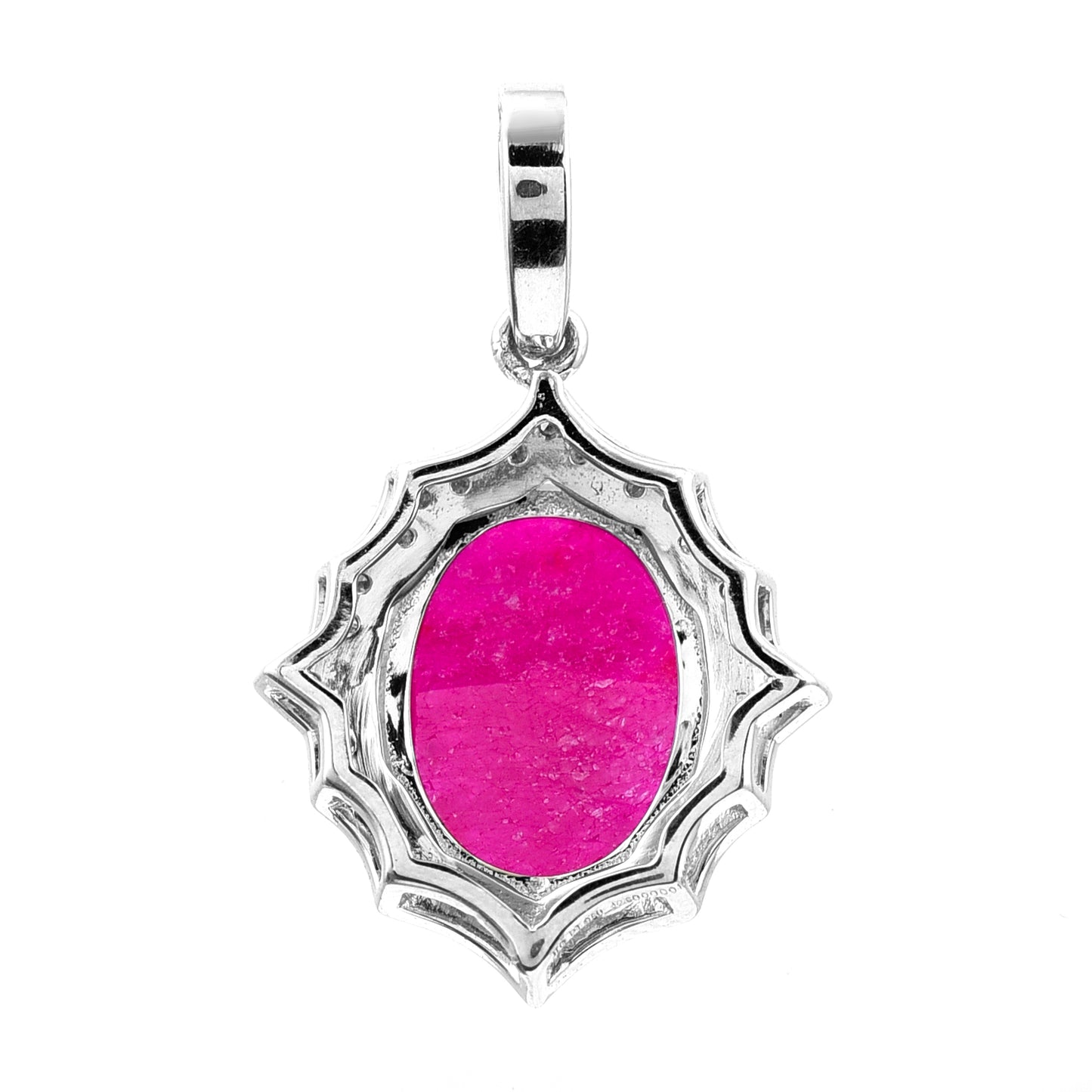 1.88 Ct Oval Mixed Cut Natural Ruby 950 Platinum Pendant