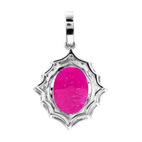 1.88 Ct Oval Mixed Cut Natural Ruby 950 Platinum Pendant