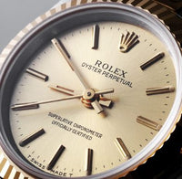Rolex Oyster Perpetual 67193 Champagne Bar 3-Row Oyster Bracelet N-Serial Pre-Owned Women's