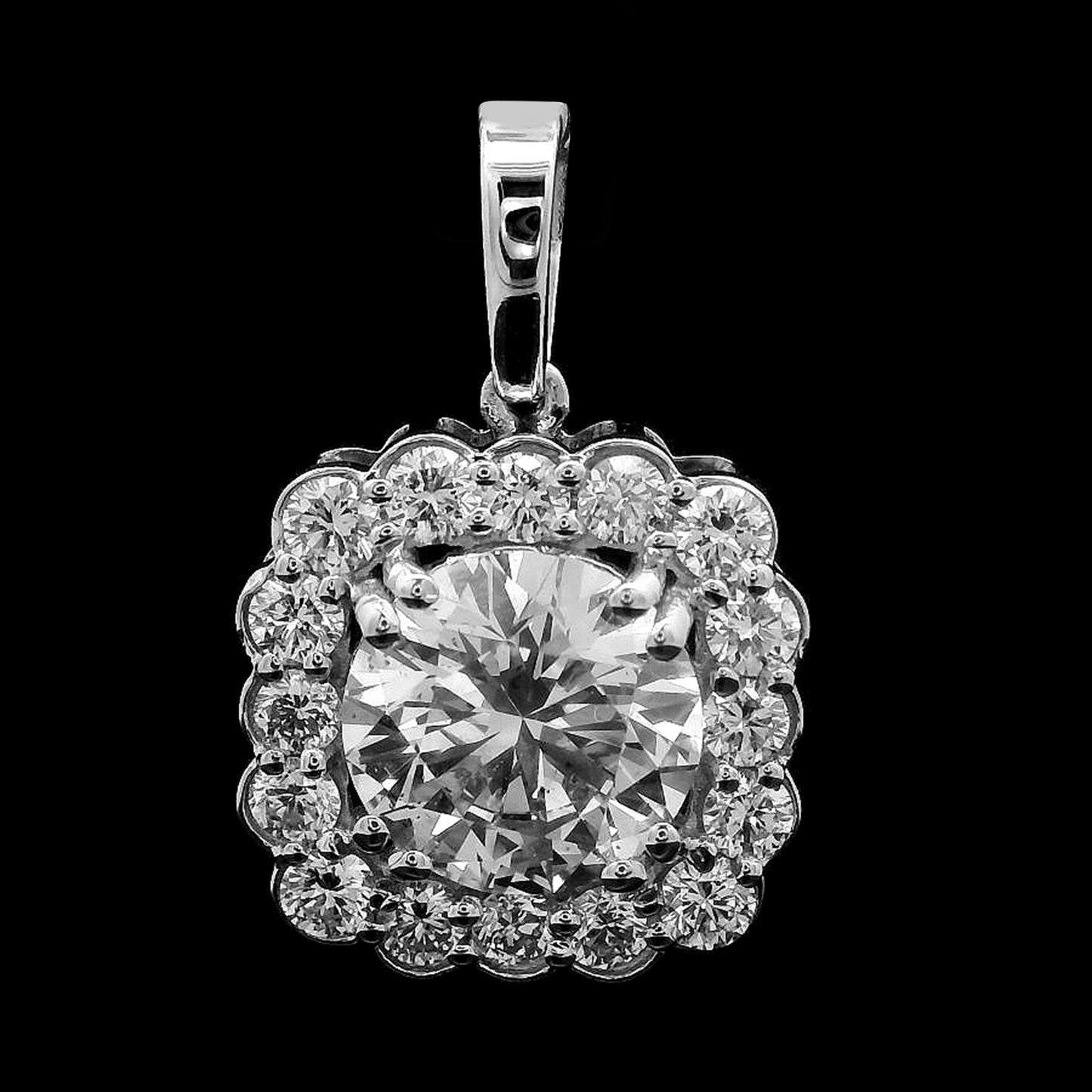1.97 Carats Lab Grown Diamond 14K Gold Pendant