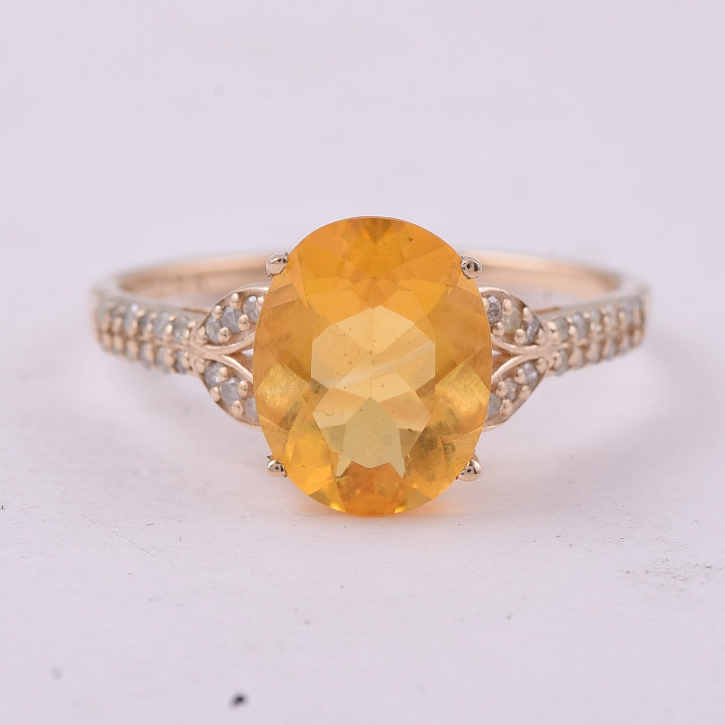 1.85 Ct Oval Fire Opal 9K Gold Ring