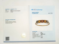 1.12 Ct Round Natural Multi-Coloured Sapphire 14K Gold Ring