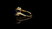 4.80 Ct Trillion Lab Grown Sapphire 14K Gold Ring