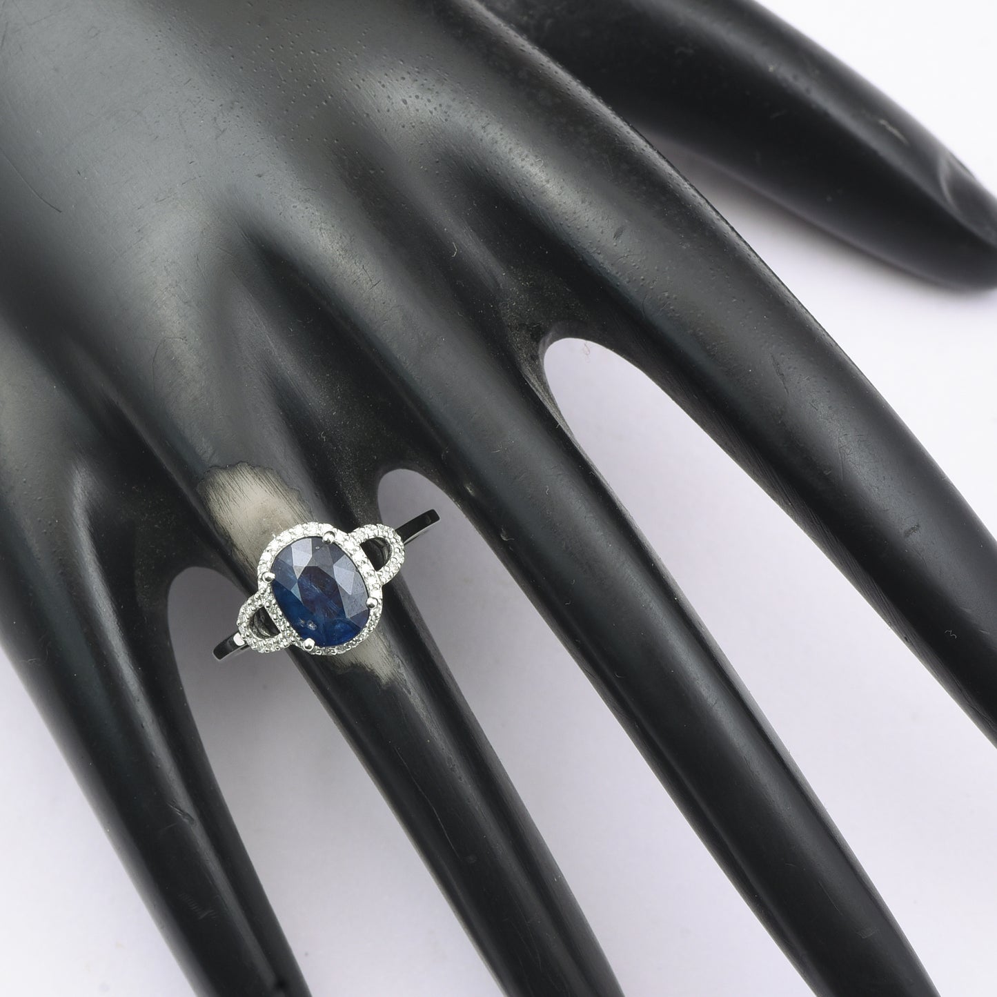 2.20 Ct Oval Mixed Cut Natural Sapphire 950 Platinum Ring