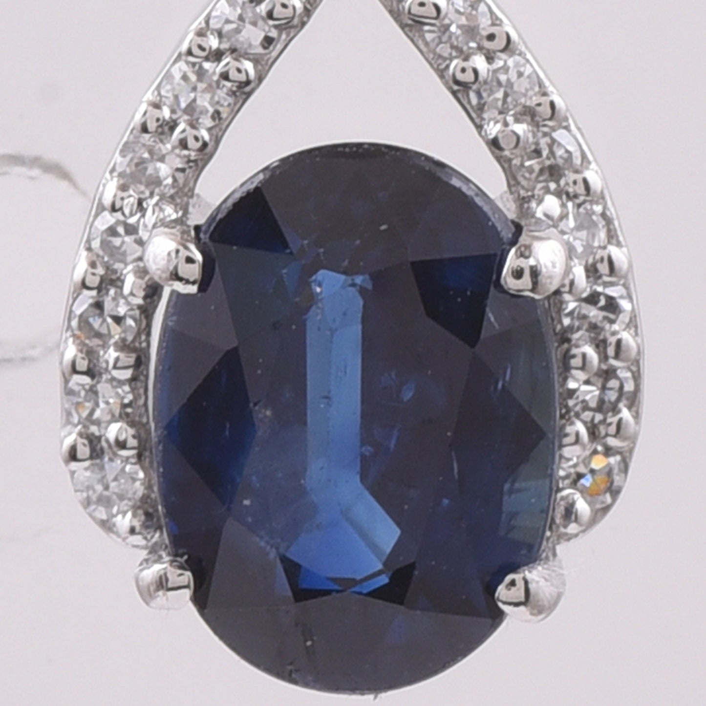1.26 Ct Oval Natural Sapphire 950 Platinum Pendant