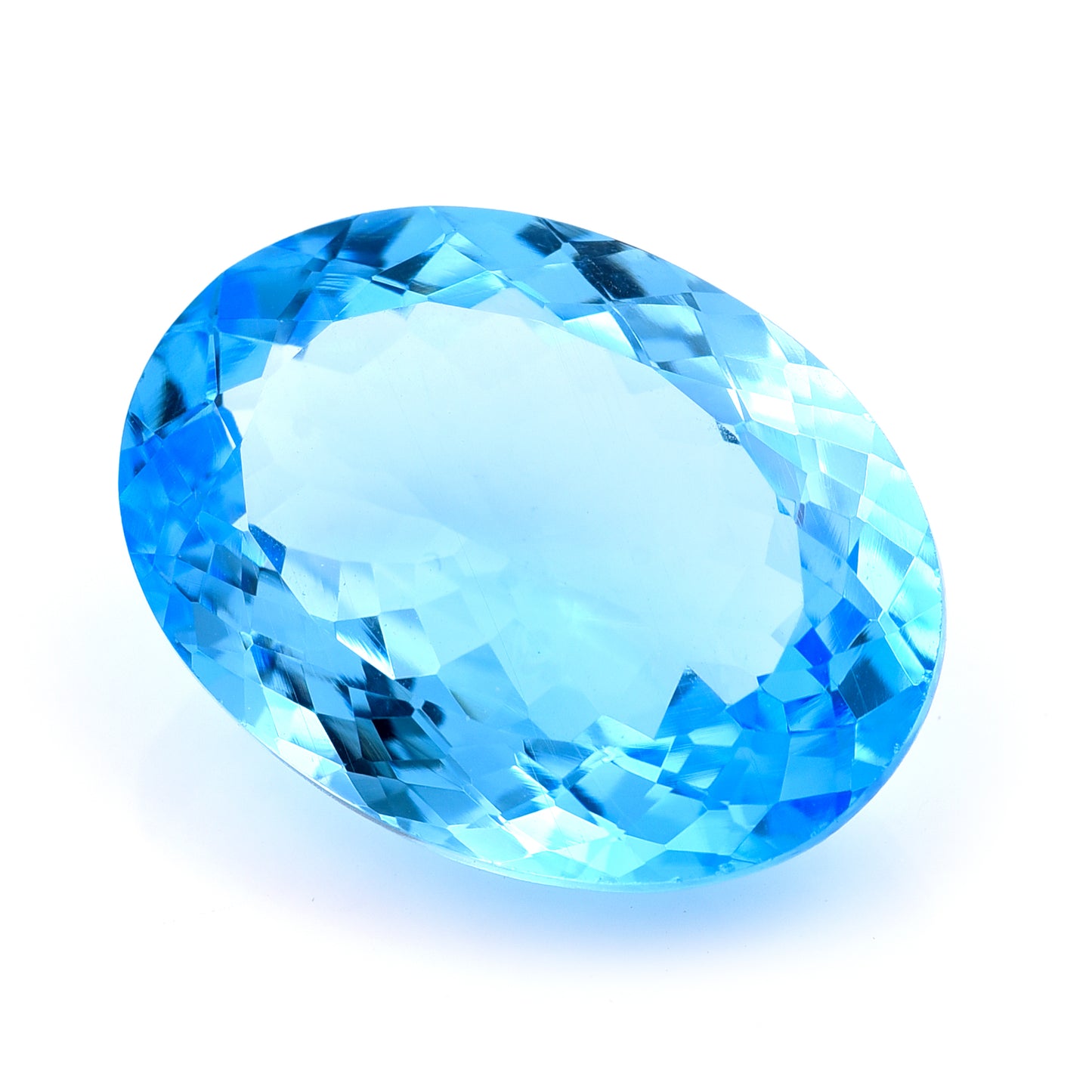 34.74 Natural Blue Topaz Oval Mixed Cut Gemstone