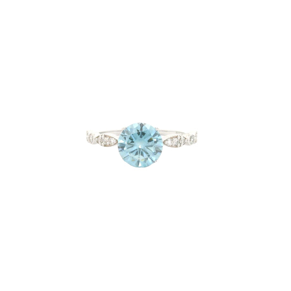 1.83 Carats Blue Lab Grown Diamond 14K Gold Ring
