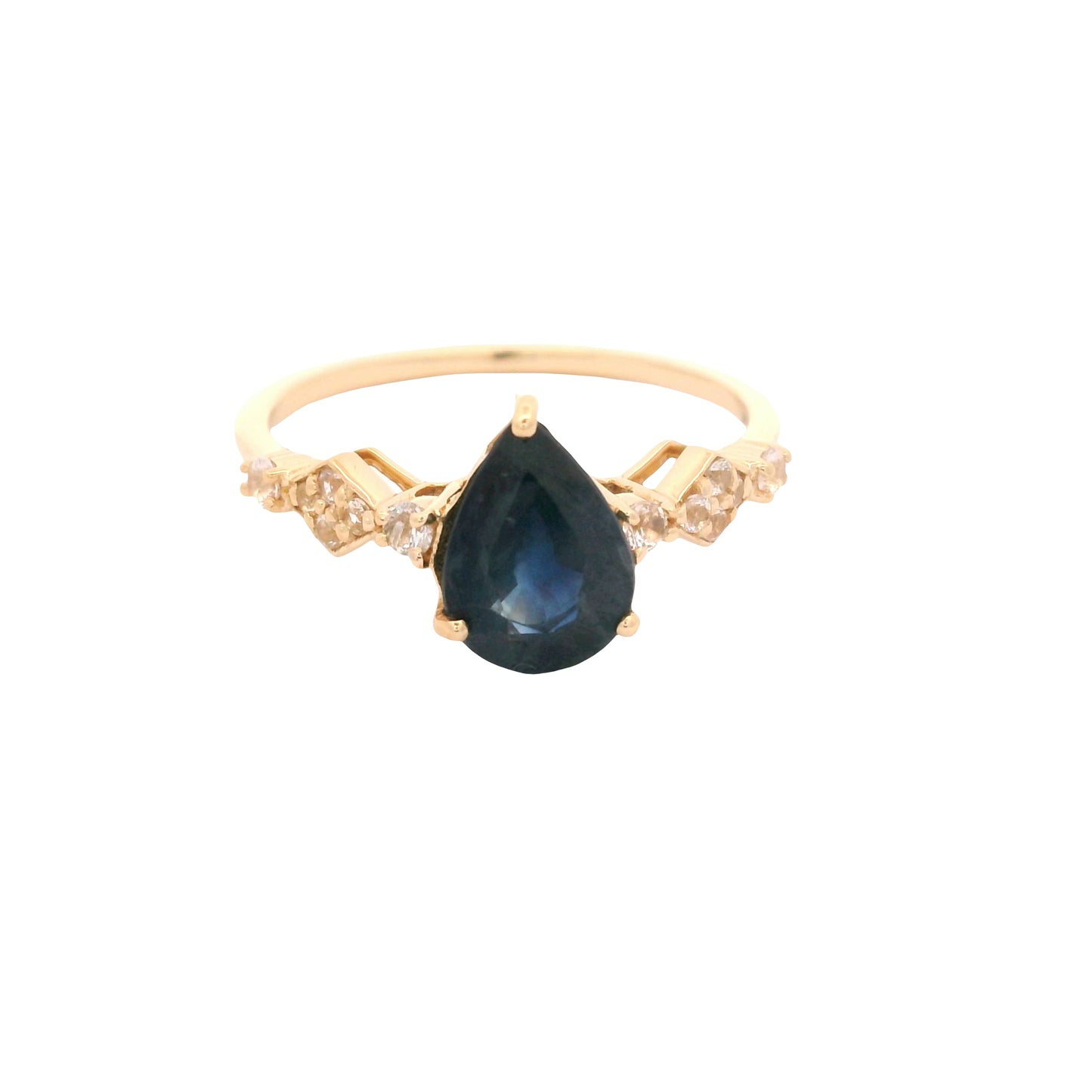 2.05 Ct Pear Sapphire 14K Gold Ring