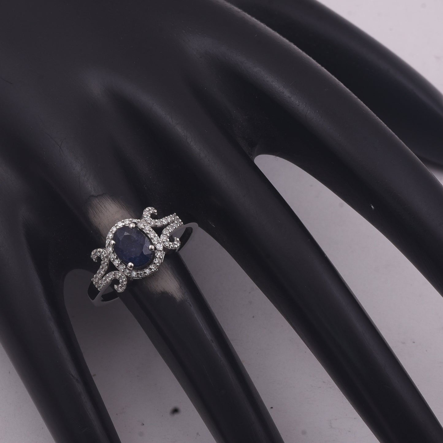 1.30 Ct Oval Mixed Cut Natural Sapphire 950 Platinum Ring