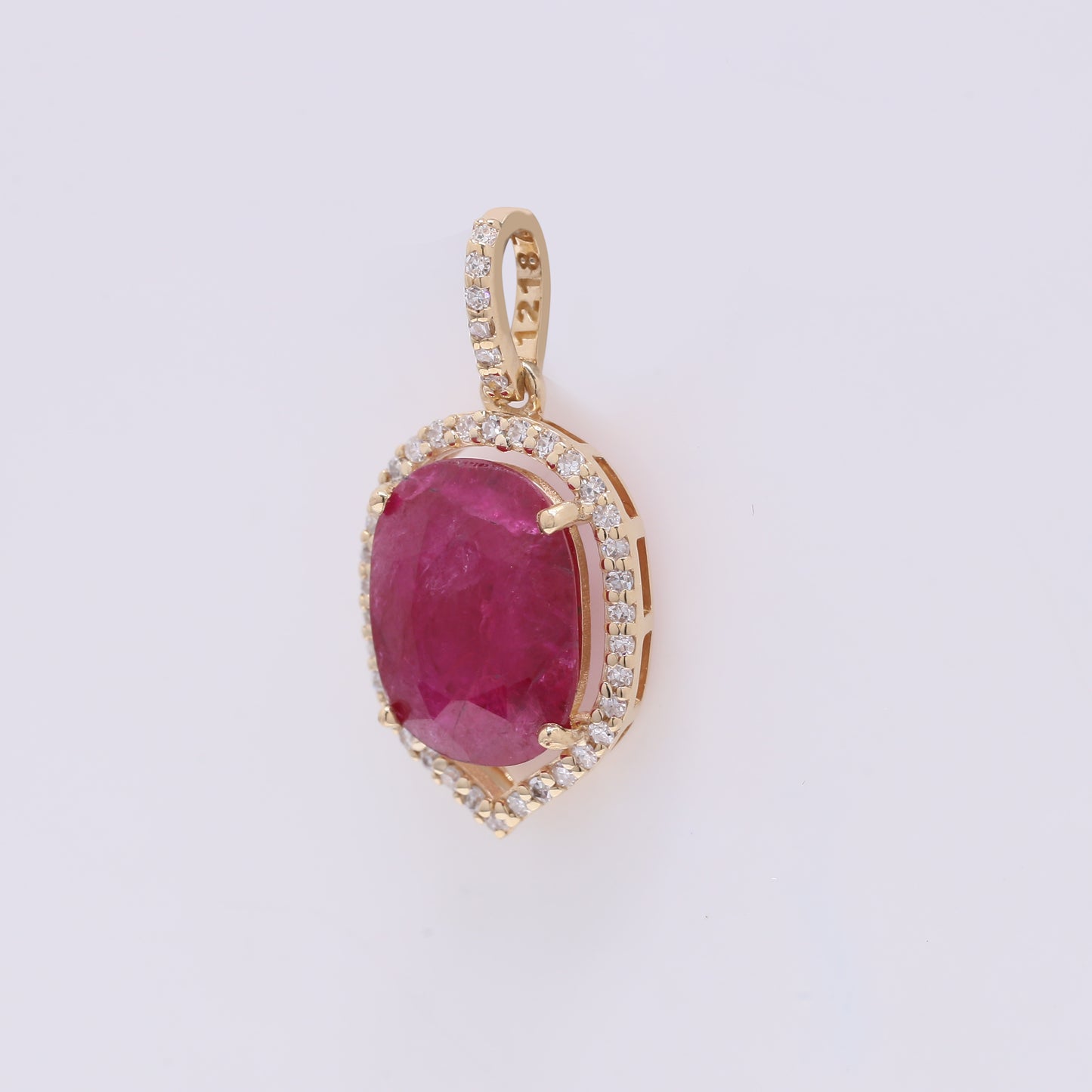 2.68 Ct Cushion Mixed Cut Natural Ruby 14K Gold Pendant