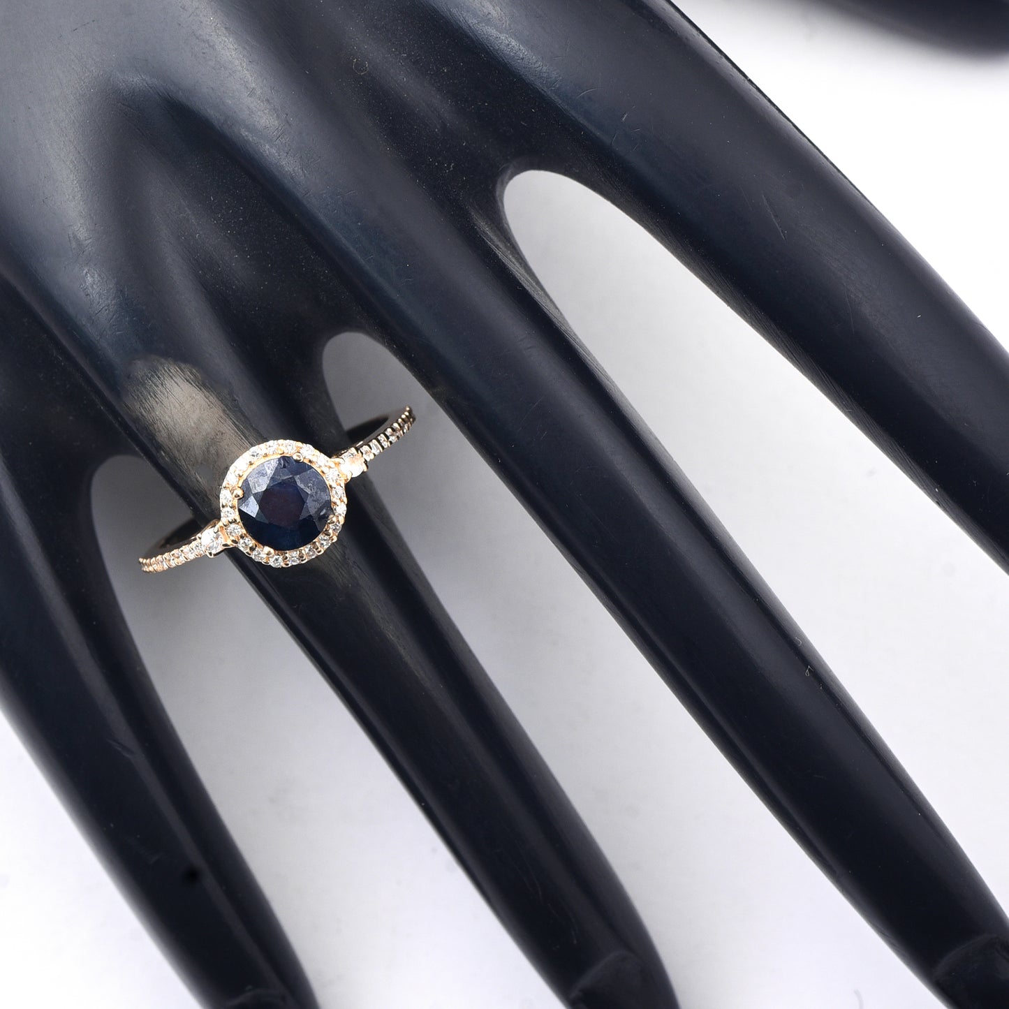 1.29 Ct Round Mixed Cut Natural Sapphire 14K Gold Ring