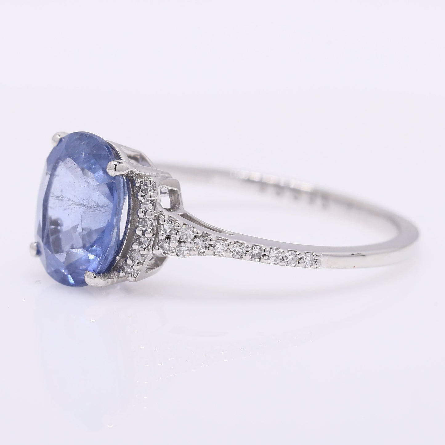 2.33 Ct Oval Mixed Cut Natural Sapphire 950 Platinum Ring
