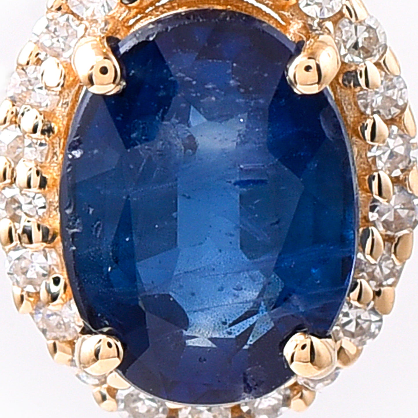 1.24 Ct Oval Mixed Cut Natural Sapphire 14K Gold Pendant