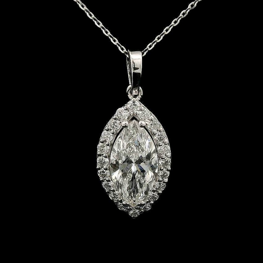 2.45 Carats Lab Grown Diamond 14K Gold Pendant