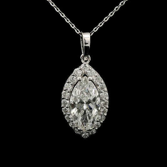 2.45 Carats Lab Grown Diamond 14K Gold Pendant