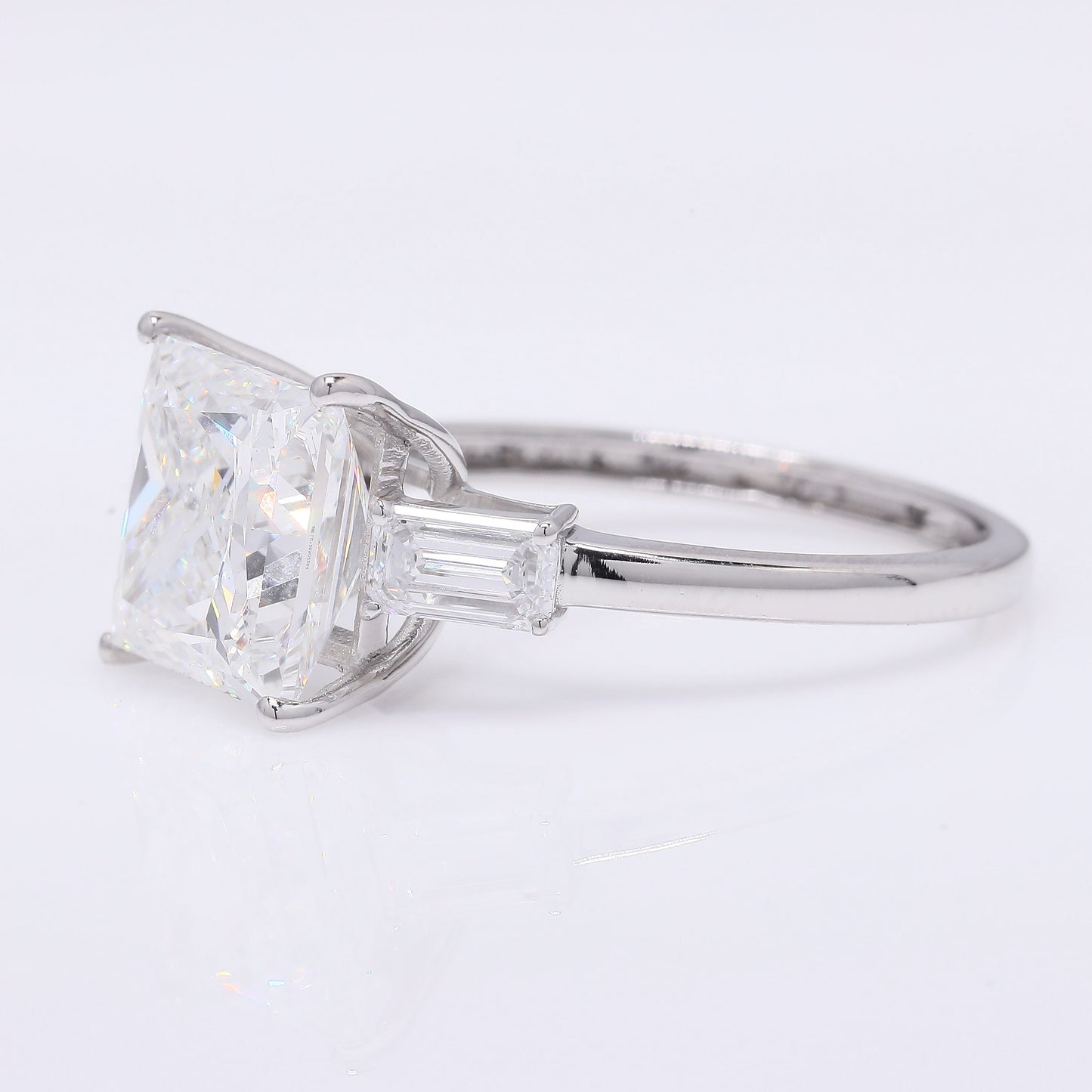 4.88 Ct Princess Cut Lab Grown Diamond 950 Platinum Ring