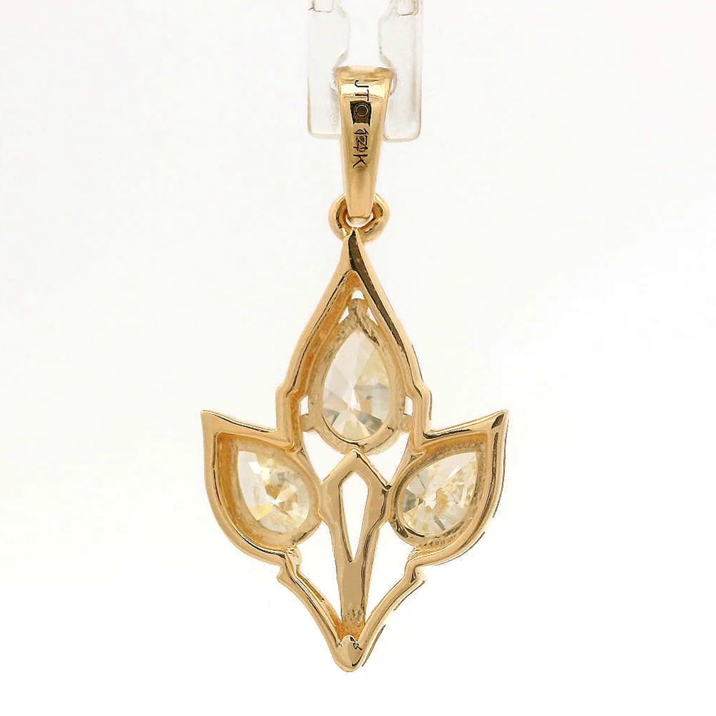 1.09 Ct Pear Diamond 14K Gold Pendant