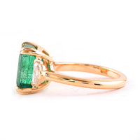 6.11 Ct Octagonal Step Cut Natural Beryl Emerald 18K Gold Ring