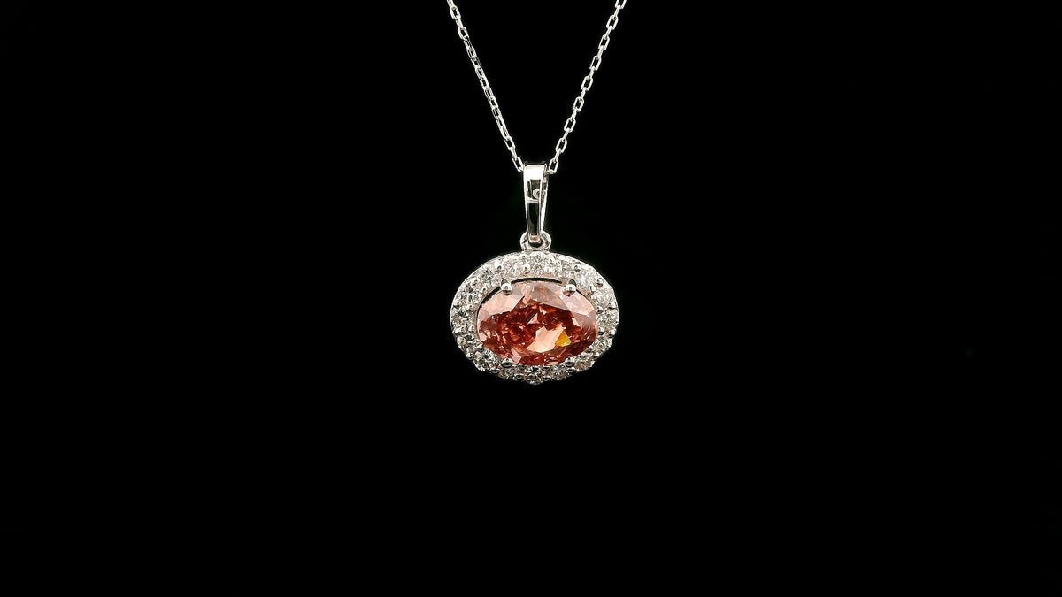 2.41 Carats Pink Lab Grown Diamond 14K Gold Pendant