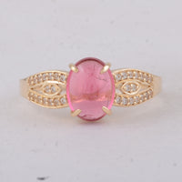 1.82 Ct Oval Tourmaline 9K Gold Ring