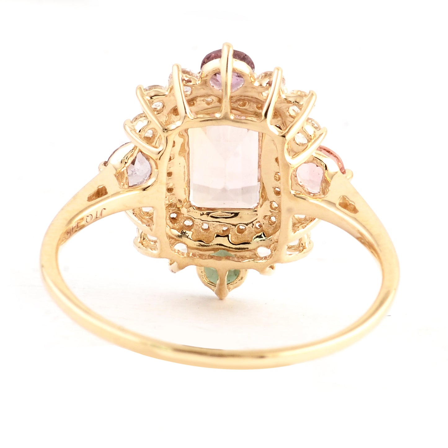 1.52 Ct Octagon Multi Tourmaline 14K Gold Ring