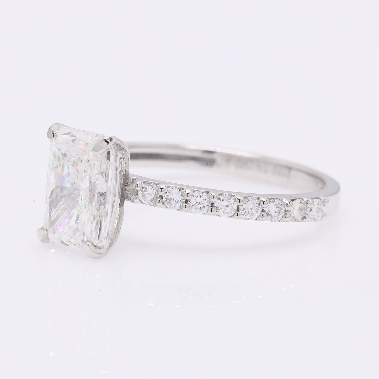 2.06 Ct Cut Cornere Rectangular Modifie Brilliant Lab Grown Diamond 950 Platinum Ring