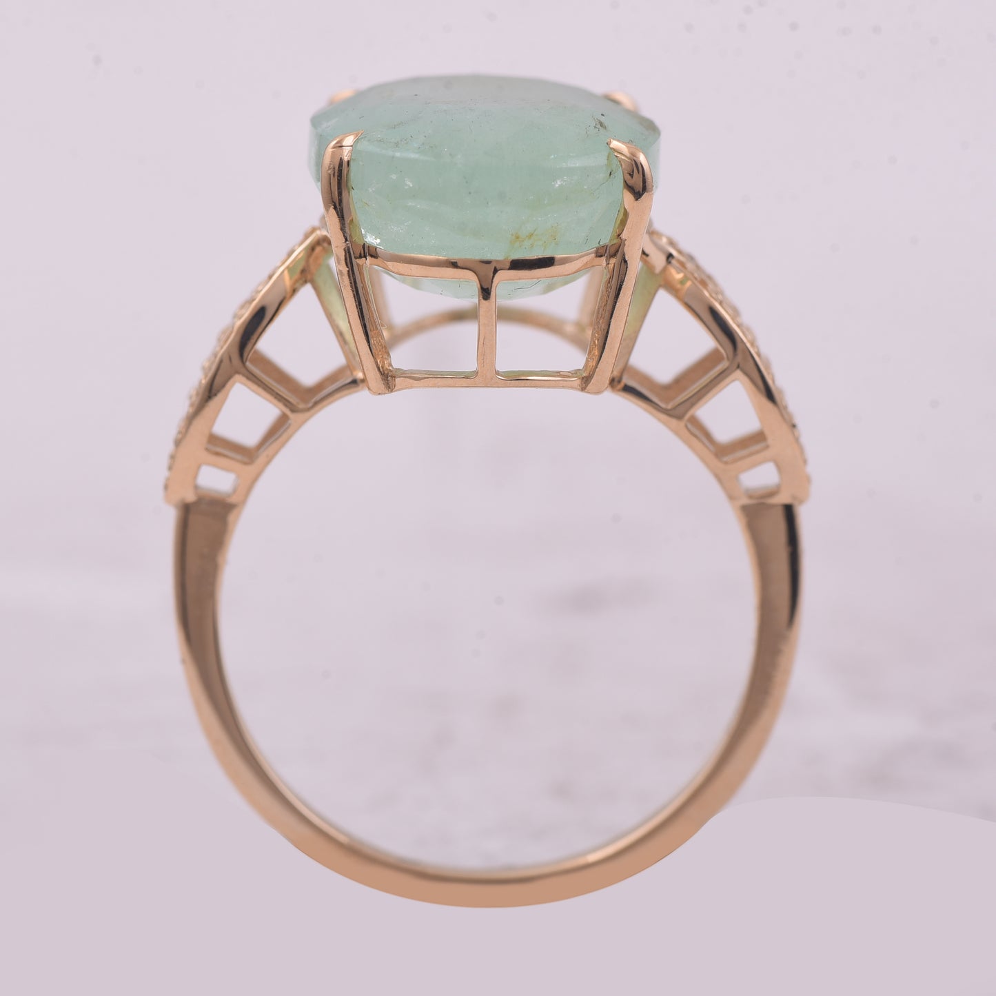 8.04 Ct Oval Emerald 14K Gold Ring