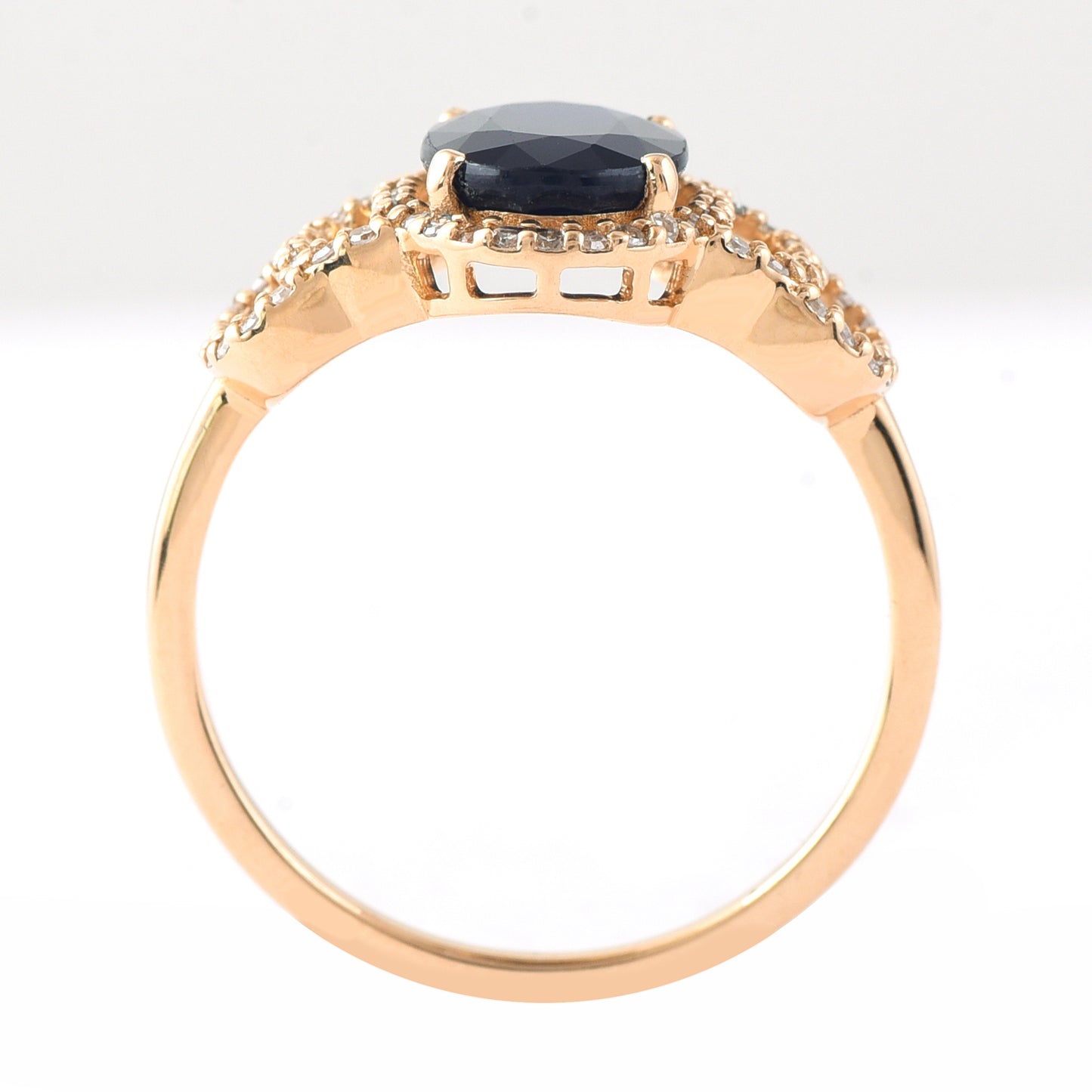 2.21 Ct Oval Mixed Cut Natural Sapphire 14K Gold Ring